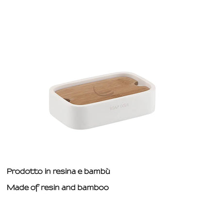 Porasapone d' appoggio GEDY linea Ninfea in resina e legno colore Bianco Matt