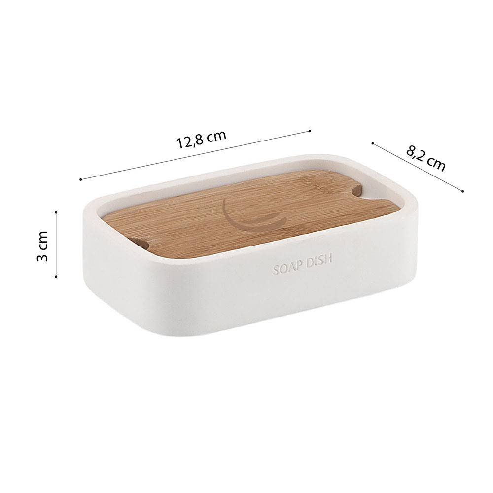 Porasapone d' appoggio GEDY linea Ninfea in resina e legno colore Bianco Matt