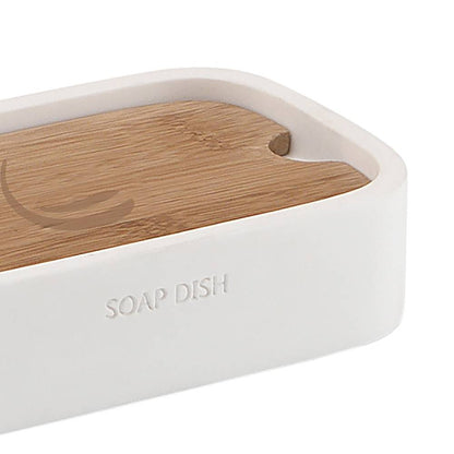 Porasapone d' appoggio GEDY linea Ninfea in resina e legno colore Bianco Matt