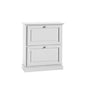 SMOKE WHITE LACQUERED SHOE CABINET, 2 DOUBLE DROP-DOWN DOORS (HOLDS 12 PAIRS OF SHOES) MEASUREMENTS W.80 D.30 H.93 (6061)