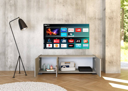Highboard und Highboard mit TV-Ständer Riflesso Hochglanz Weiß und Kaschmir