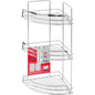 Chrome corner shower caddy with 3 shelves 22x22x53 cm, elegant and practical design for the bathroom.