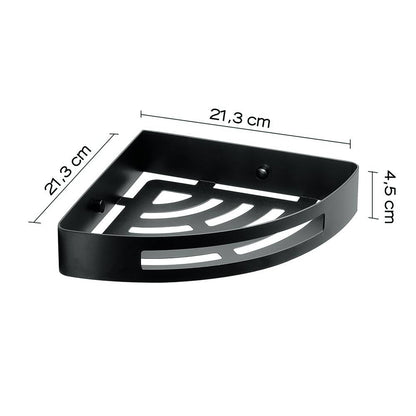 Portaoggetti doccia angolare GEDY linea Nerva colore Nero Matt