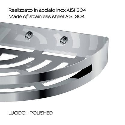 Portaoggetti doccia angolare GEDY linea Nerva cromato lucido