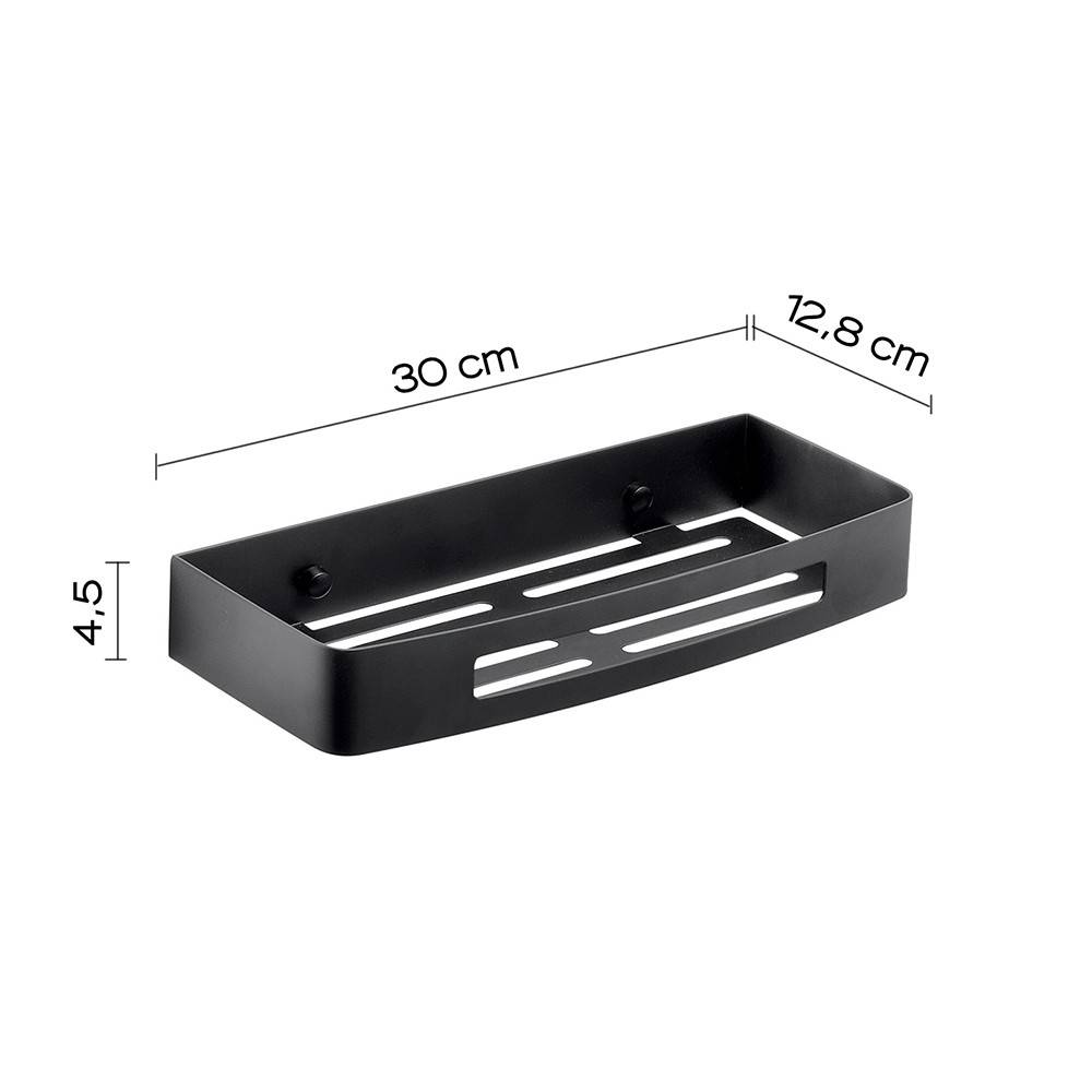 Portaoggetti doccia rettangolare GEDY linea Nerva nero matt