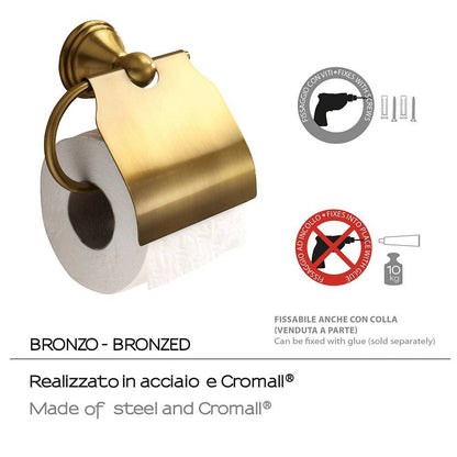 Portarotolo a muro coperto Gedy serie Romance colore Bronzo