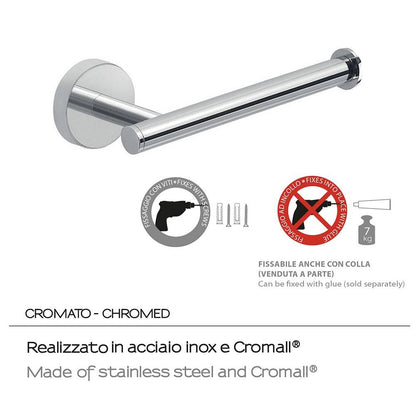 Portarotolo a muro Gedy in acciaio inox e cromall serie Eros