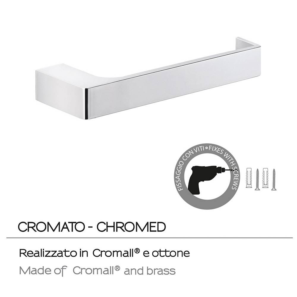 Portarotolo a muro Gedy in acciaio inox e cromall serie Pirenei