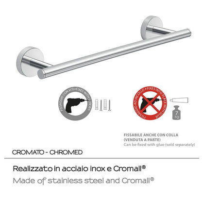 Portasalviette a muro GEDY linea Eros da 35cm colore Cromato