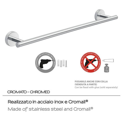 Portasalviette a muro GEDY linea Eros da 45cm colore Cromato