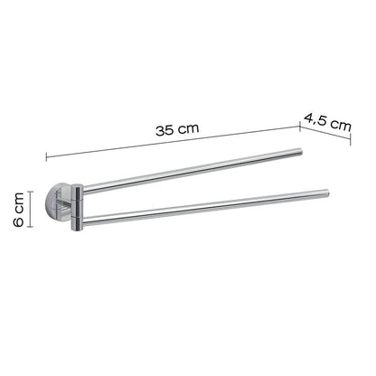 Portasalviette a Snodo 2 Bracci Acciaio e Cromall - Serie Eros