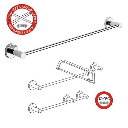 Portasalviette a muro GEDY linea Felce da 60cm Cromato