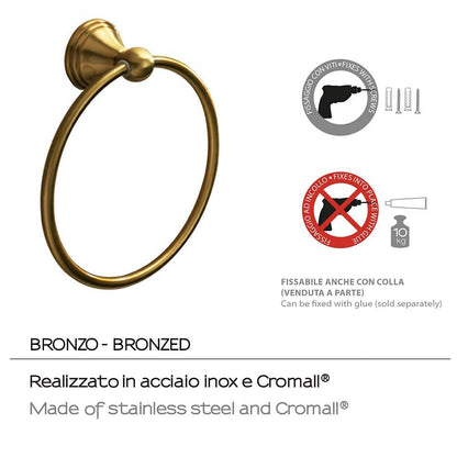 Portasalviette ad anello GEDY linea Romance Bronzo