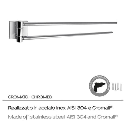 Portasalviette GEDY linea Fuji a snodo Cromato