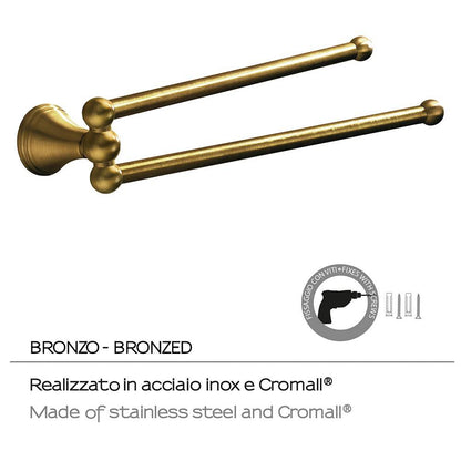 Portasalviette GEDY linea Romance doppio braccio a snodo Bronzo