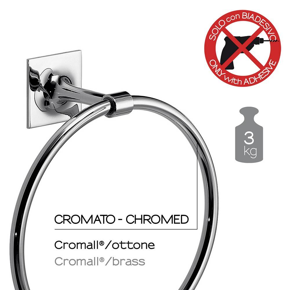 Portasalviette GEDY linea Wizard ad anello Cromato