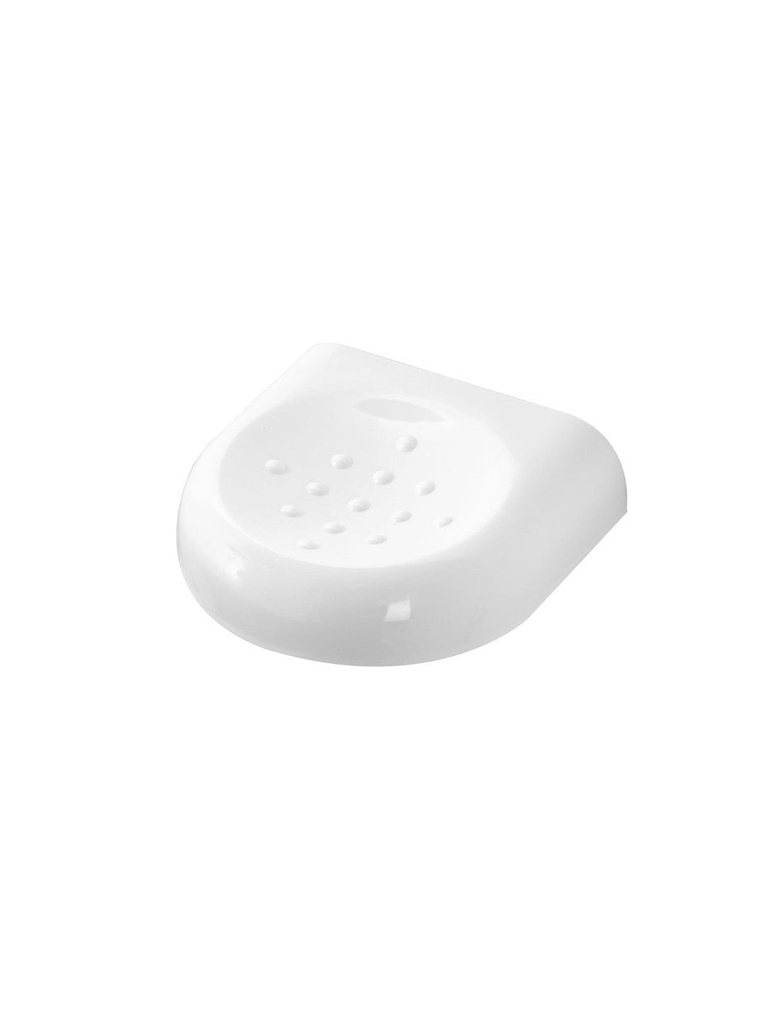 Portasapone da appoggio in ABS bianco, design elegante e moderno per il bagno
