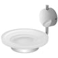 Chrome-plated steel and tempered glass soap dish, modern and refined design - Plaza Series