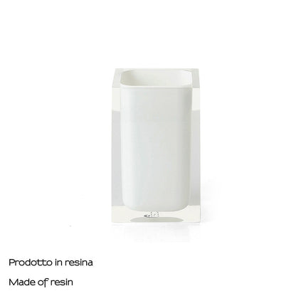 Portaspazzolini d' appoggio GEDY linea Rainbow in resina colore Bianco