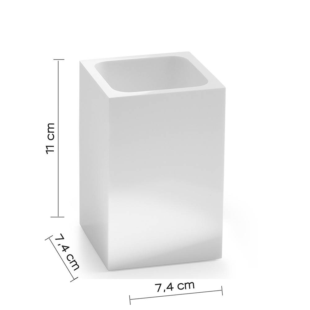 Portaspazzolini d'appoggio GEDY linea Sofia in resina colore Bianco