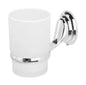 Wall-mounted toothbrush holder in chrome-plated steel and glass, practical and elegant for your bathroom.