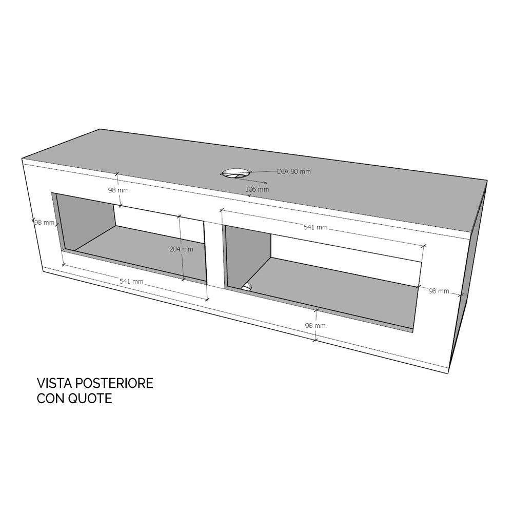 Pensile TV Ribalta con passa cavi L.133,6 - L.173,6 H.40 P.39,2