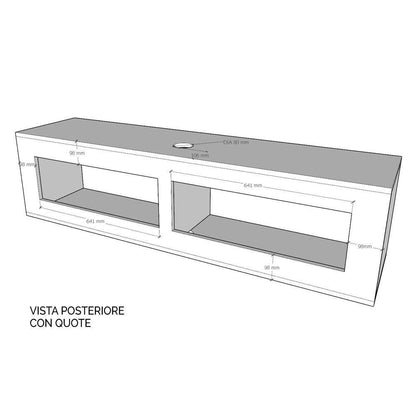 TV-Unterbau Ribalta mit Kabeldurchführung B.133,6 - B.173,6 H.40 T.39,2 mit Füßen