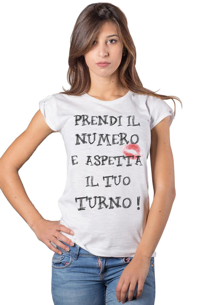 T-shirt Donna Slub Cotone Bio 'Prendi il Numero'