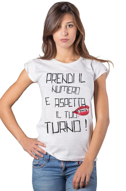 T-shirt Donna Street Style 'Prendi il Numero' - Cotone Bio