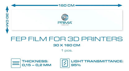 PRIMACREATOR FEP FILM ROLL FOR 3D PRINTERS - 30 X 160 CM