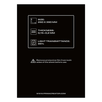 PRIMACREATOR NFEP FILM SHEET FOR 3D PRINTERS - 260 X 390 MM