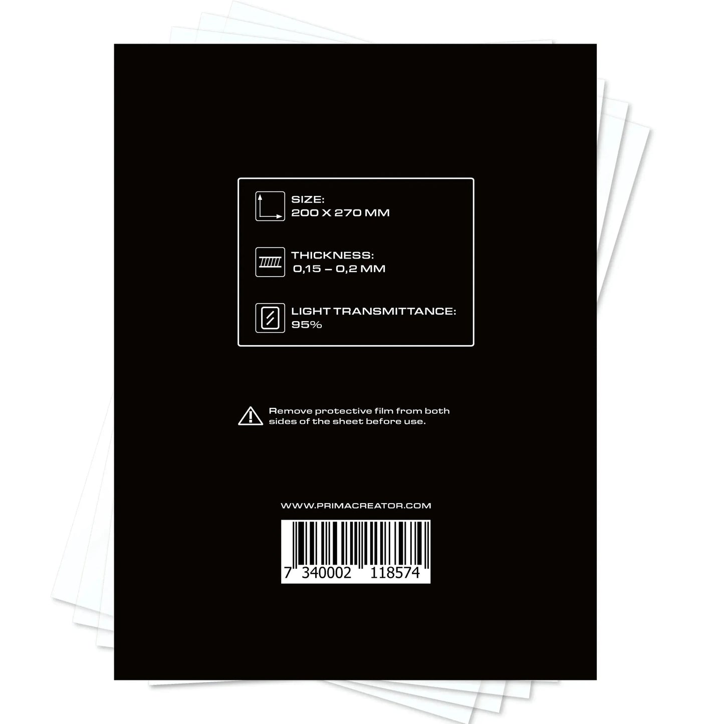 PRIMACREATOR NFEP FILM SHEETS FOR 3D PRINTERS - 200 X 270 MM - 2-PACK