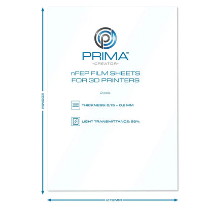 PRIMACREATOR NFEP FILM SHEETS FOR 3D PRINTERS - 200 X 270 MM - 2-PACK