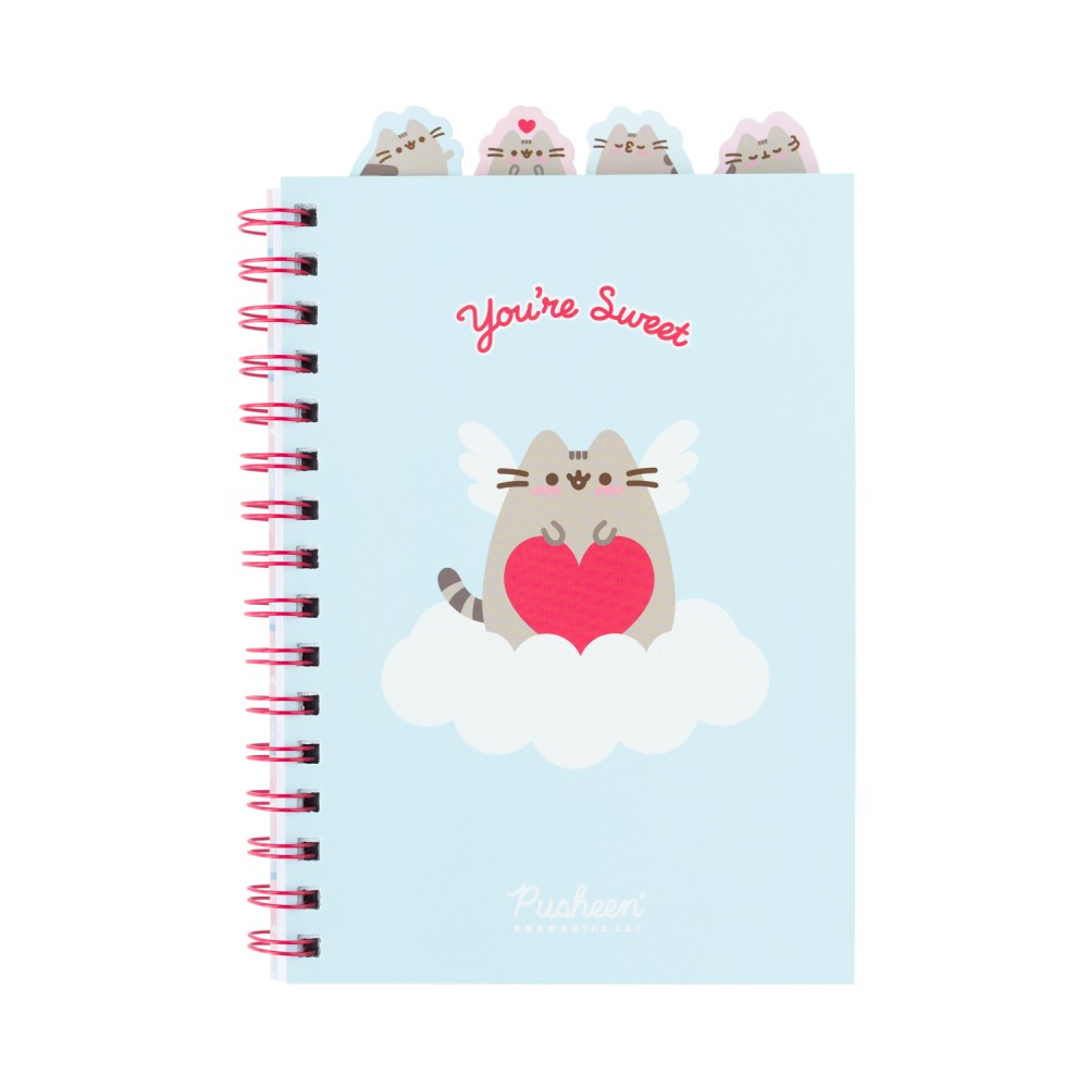Notizbuch A5 (Pusheen the Cat Purrfect) Love Collection Ringbuch Gepunktet Unterteilt in Abschnitte mit 4 Trennern und Weichem Einband, 160 Seiten | Schulbedarf, Persönliches Tagebuch