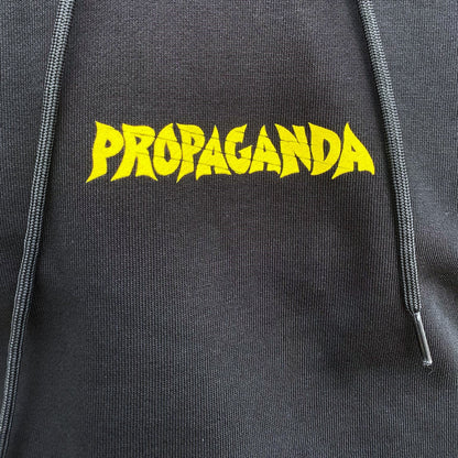 Felpa Propaganda Ribs Demoni 323-01 Nera con Cappuccio Streetwear