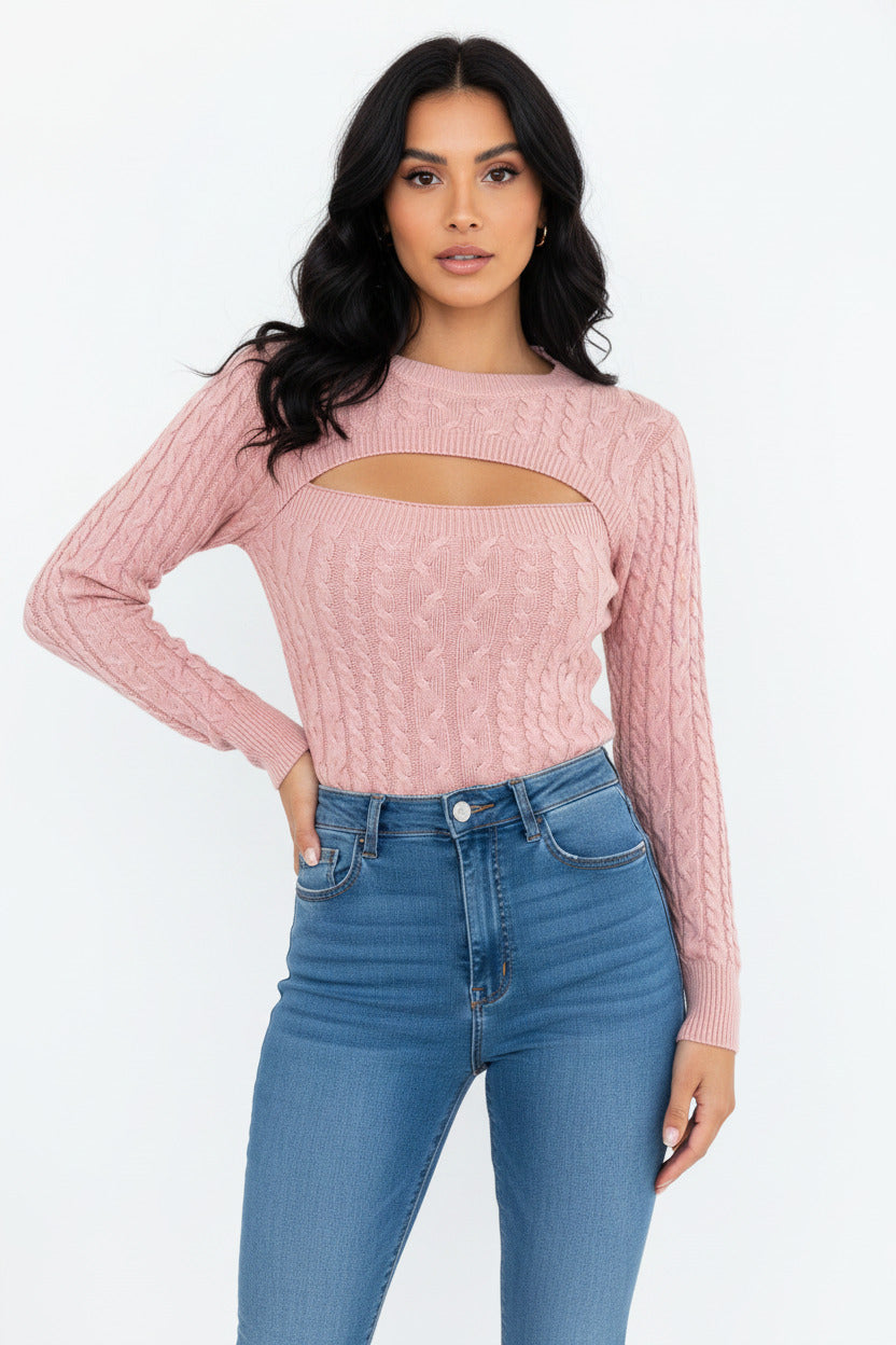 Maglione Donna Intrecciato Autunno Inverno Caldo ed Elegante