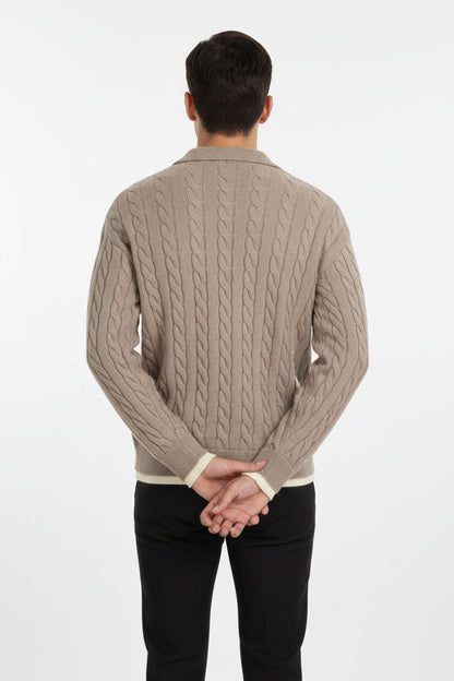 Maglione Vintage Uomo Intrecciato a Trecce – Pullover Retrò Invernale