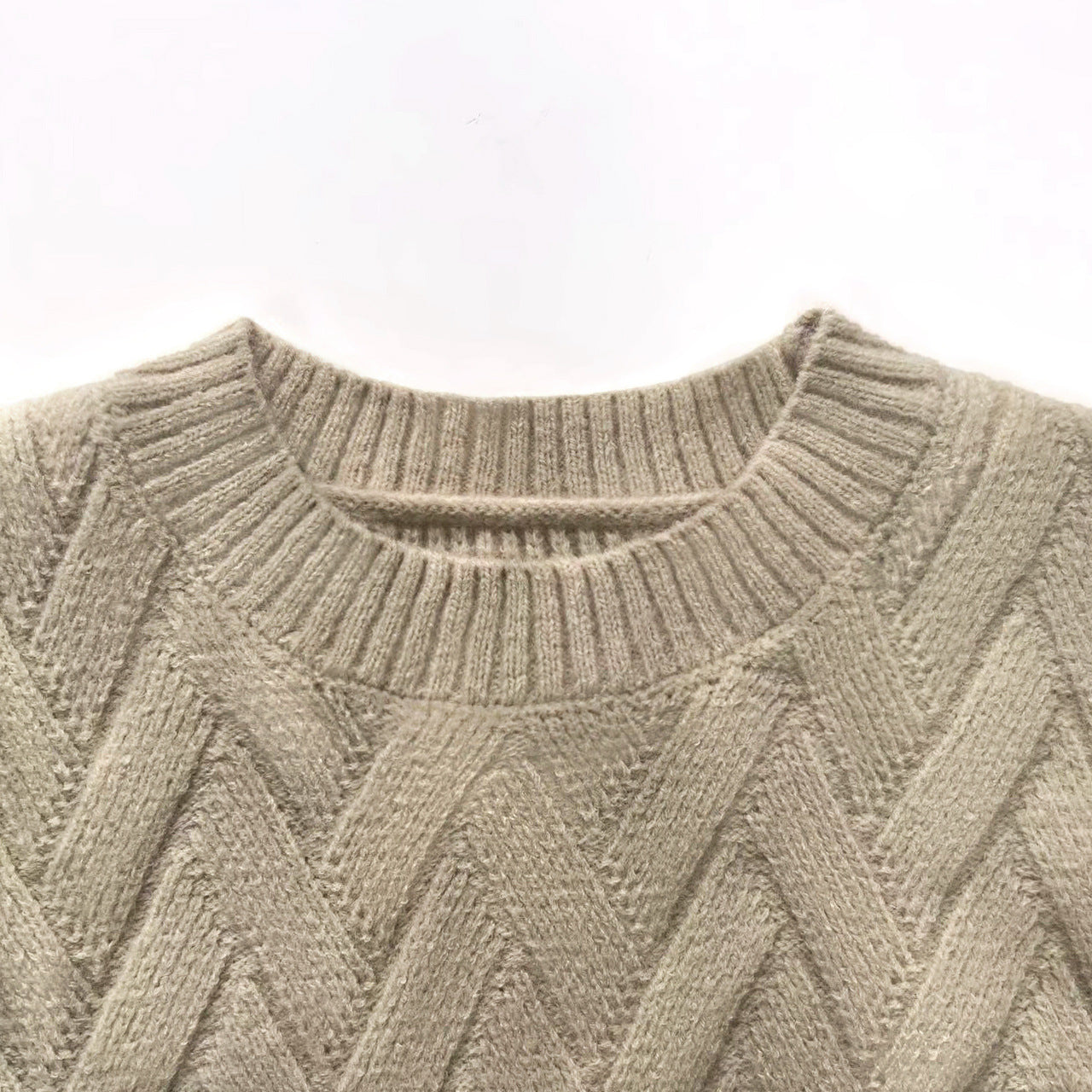 Maglione Donna Girocollo Lavorato a Maglia Autunno Inverno Caldo
