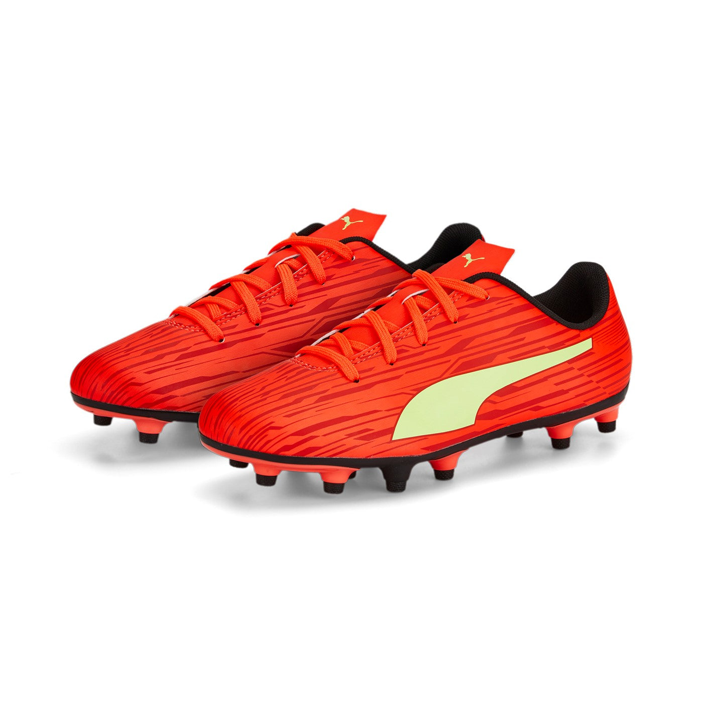 Puma scarpa da calcio da ragazzo Rapido III FG-AG 106576 07 rosso-giallo