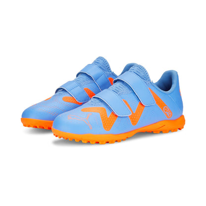 Puma scarpa da calcetto da ragazzo con velcro 107205 01 blue glimmer-white ultra orange