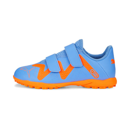 Puma scarpa da calcetto da ragazzo con velcro 107205 01 blue glimmer-white ultra orange