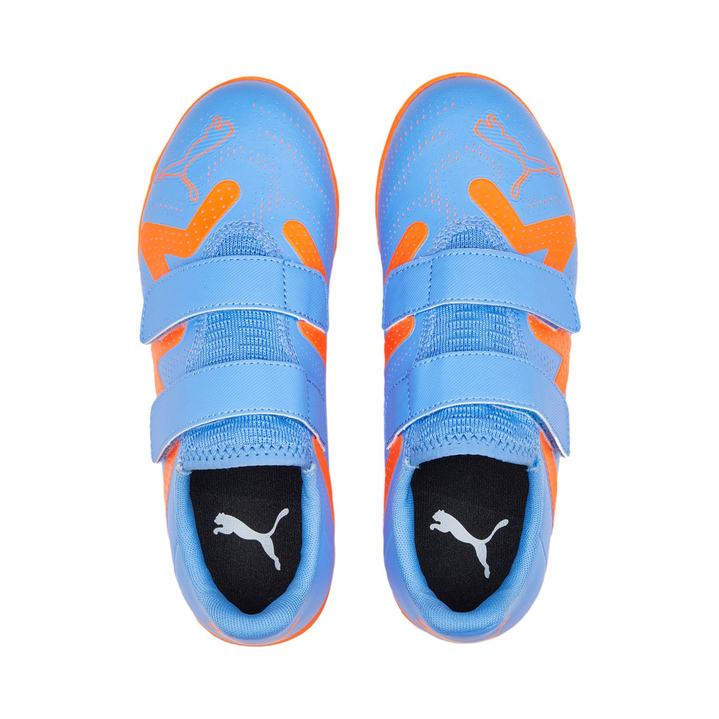 Puma scarpa da calcetto da ragazzo con velcro 107205 01 blue glimmer-white ultra orange