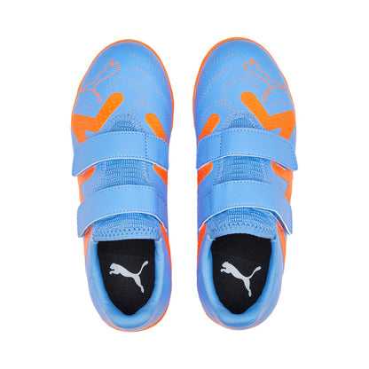 Puma scarpa da calcetto da ragazzo con velcro 107205 01 blue glimmer-white ultra orange