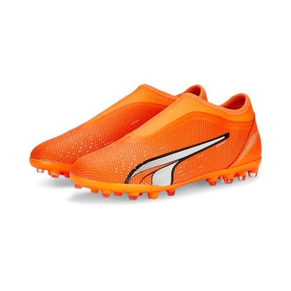 Puma scarpa da calcio da ragazzo Ultra Mach LL MG 107230 01 arancio-bianco-blu