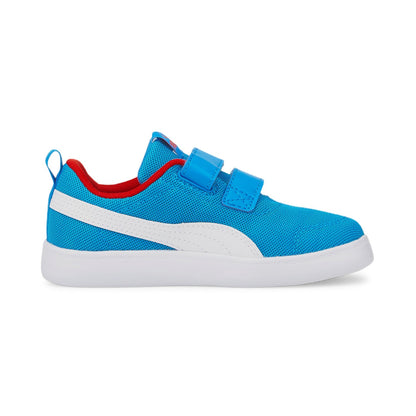 Puma scarpa sneakers da bambino Courtflex v2 Mesh V PS 371758 10 azzurro bianco