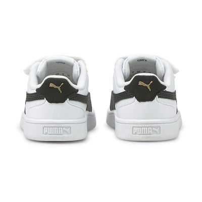 Puma Shuffle V 375690 02 Sneakers Bambino Strappo Bianco Nero Oro