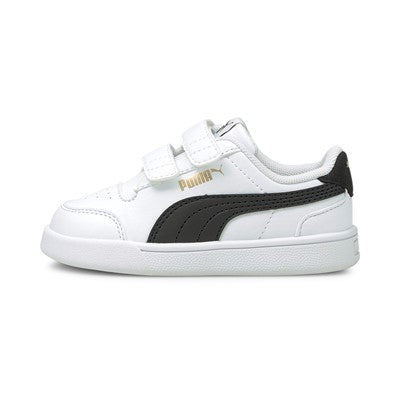 Puma Shuffle V 375690 02 Sneakers Bambino Strappo Bianco Nero Oro