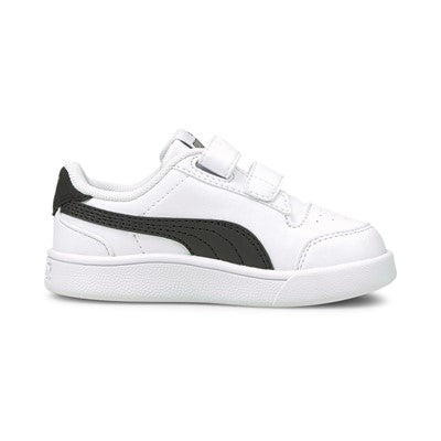 Puma Shuffle V 375690 02 Sneakers Bambino Strappo Bianco Nero Oro