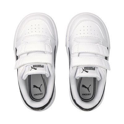 Puma Shuffle V 375690 02 Sneakers Bambino Strappo Bianco Nero Oro