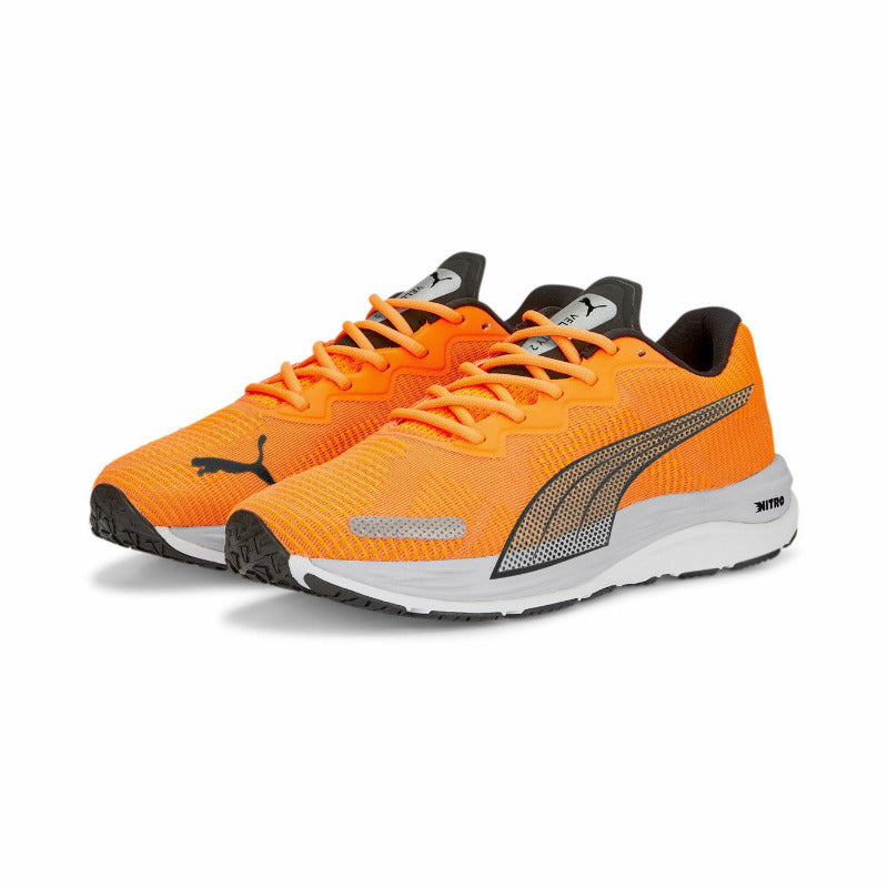 Puma Velocity Nitro Fade Uomo Arancio Verde Scarpe Running 378526-03